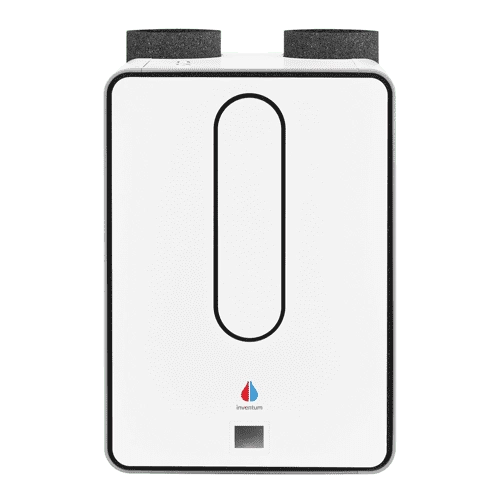 Inventum Modul-AIR All-E ventilation heat pump unit, compact and modern design for home heating and cooling.